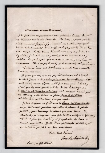 émile saisset lettre - -,