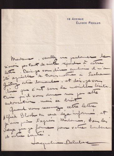 Jacqueline delubac rare - rare, lettre