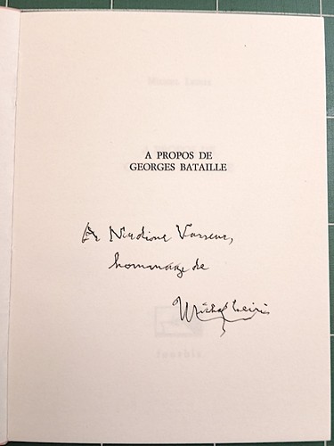 Michel leiris propos - À, de
